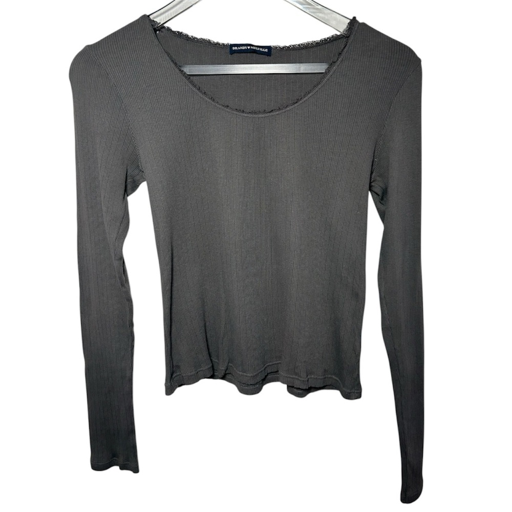 Brandy Melville Charcoal Long Sleeve Top